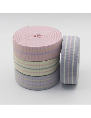 Striped Soft Elastic with Pastel Colours 30mm 10mt/45mt ELA2823 50-70% off 