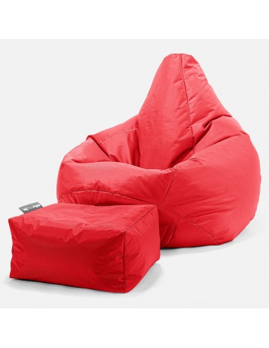 Pouf Poire Gamer - SmartCanvas™ Rouge rembourrage situé sous