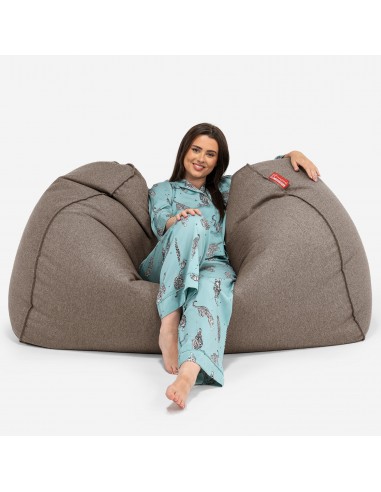 Gros Pouf Canapé - Interalli Laine Biscuit prix