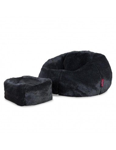 Pouf Poire Classique - Fausse Fourrure Noir prix pour 