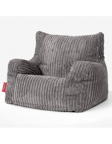 Joséphine Pouf Fauteuil Design - Côtelé Anthracite basket pas cher