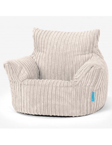 Fauteuil Pouf Bambin 1-3 ans - Côtelé Ivoire français