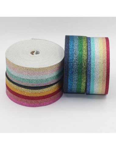 All Lurex Striped Webbing 38mm RUB3526 le des métaux précieux