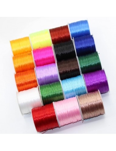 19 rolls of 50 meters of Elastic Yarn Coloured, 0,80mm online