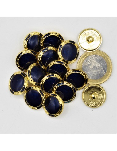 Blue&Gold Circle Nylon Shank Button on Blue background KCQ4001 50-70% off 