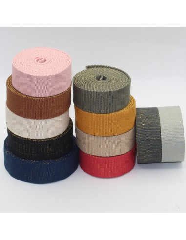 30mm Heavy Cotton Lurex Webbing RUB3550 5/10/45mt Jusqu'à 80% De Réduction