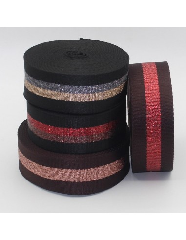 40mm Lurex Striped Webbing 5/10/45mt RUB3549 paiement sécurisé