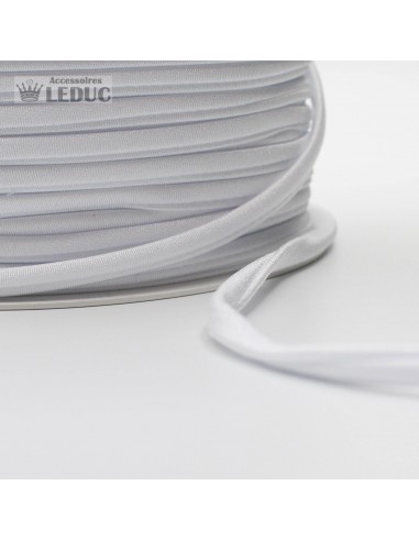 100 METRES - 5mm  TUBULAR LYCRA ELASTIC SPAGHETTI WHITE or BLACK Toutes les collections ici